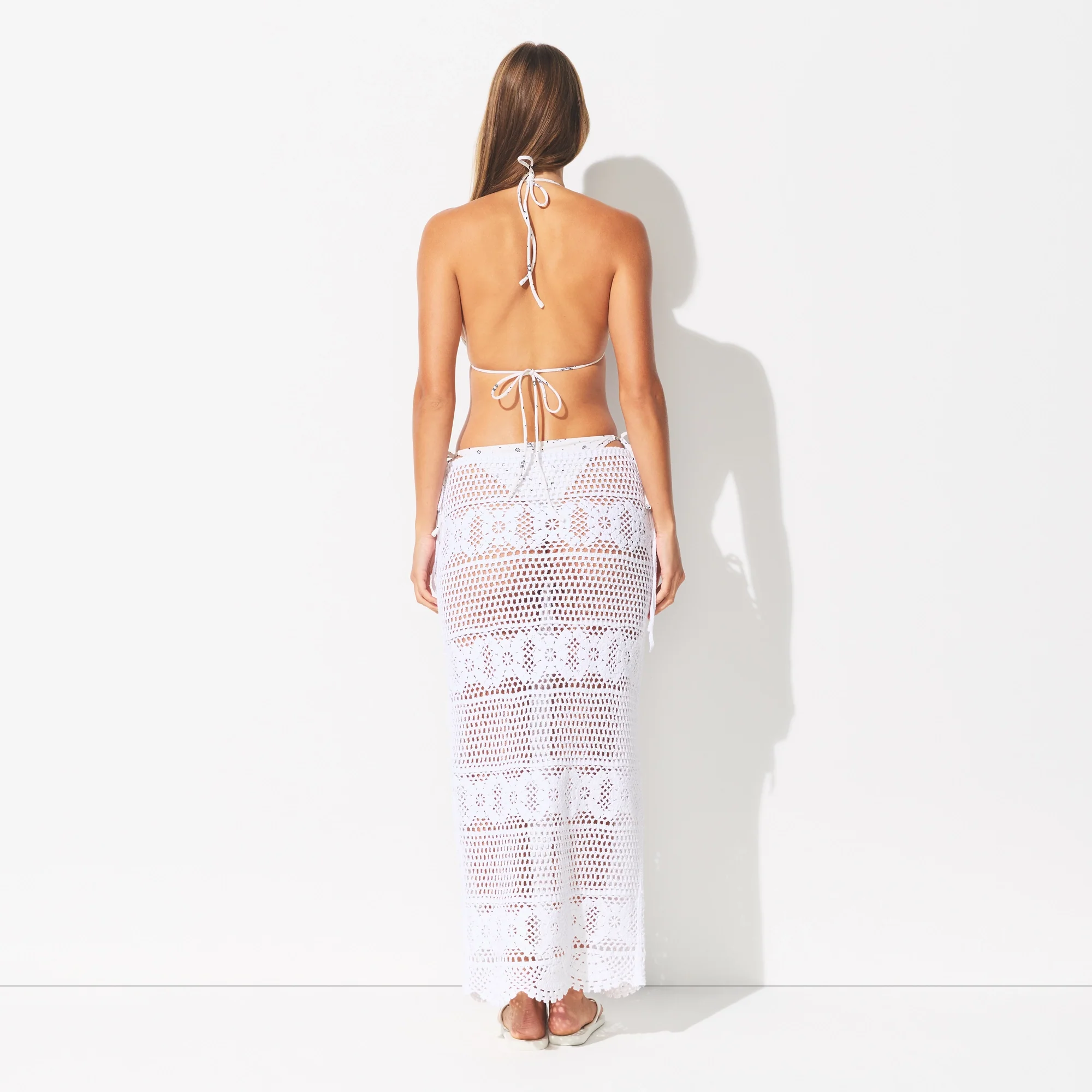 SWIM COVER-UPS CROCHET LONG SKIRT | SNOW - Image 5