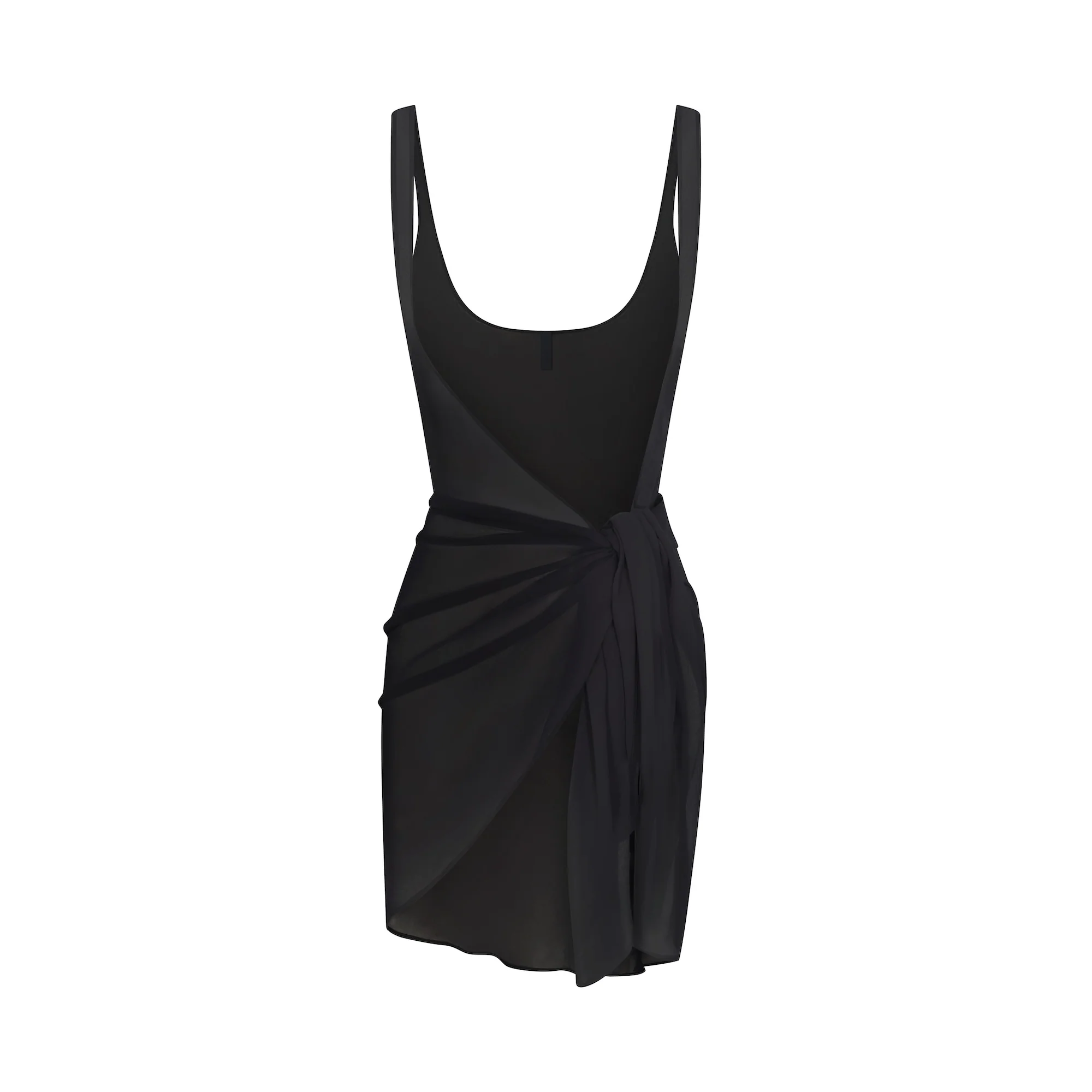 SWIM COVER-UPS SHEER OPEN FRONT SARONG | OBSIDIAN