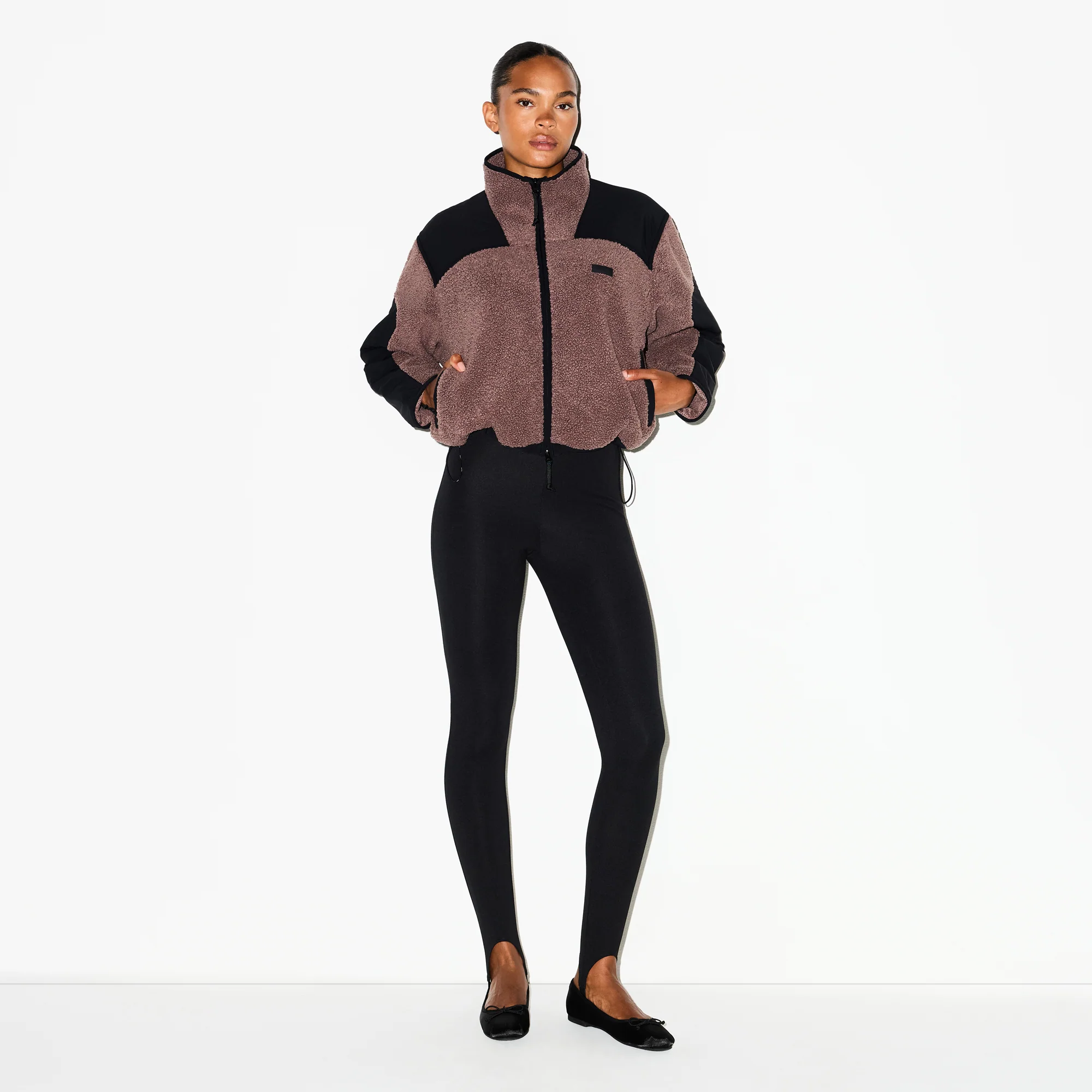 TEDDY BOXY ZIP UP JACKET | UMBER - Image 2