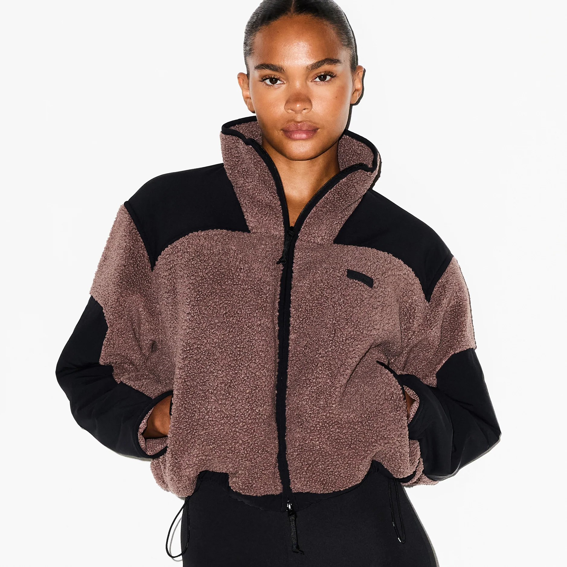 TEDDY BOXY ZIP UP JACKET | UMBER - Image 3