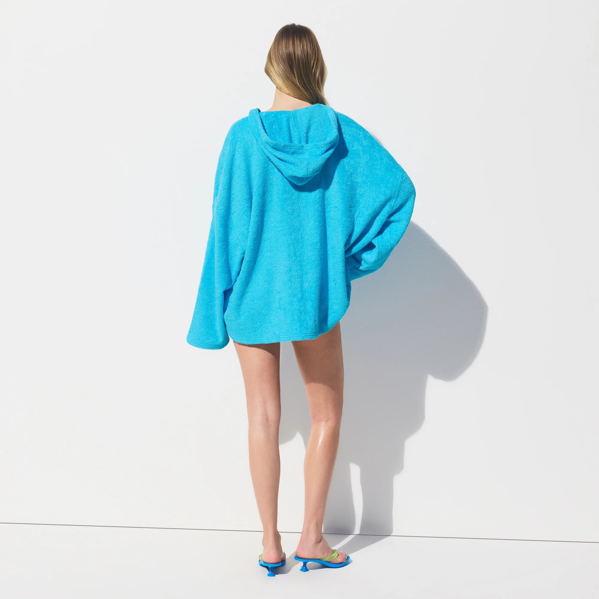 TERRY COVER-UPS OVERSIZED HOODIE | CYAN - Image 5