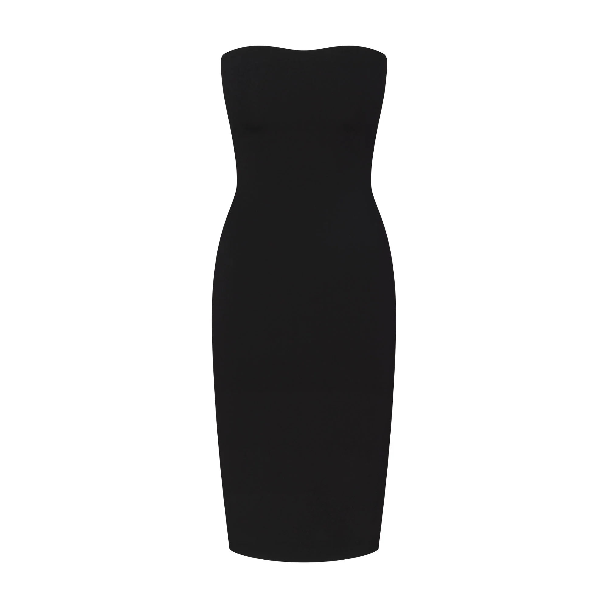 THE ESSENTIAL COLLECTION STRAPLESS MIDI DRESS | OBSIDIAN