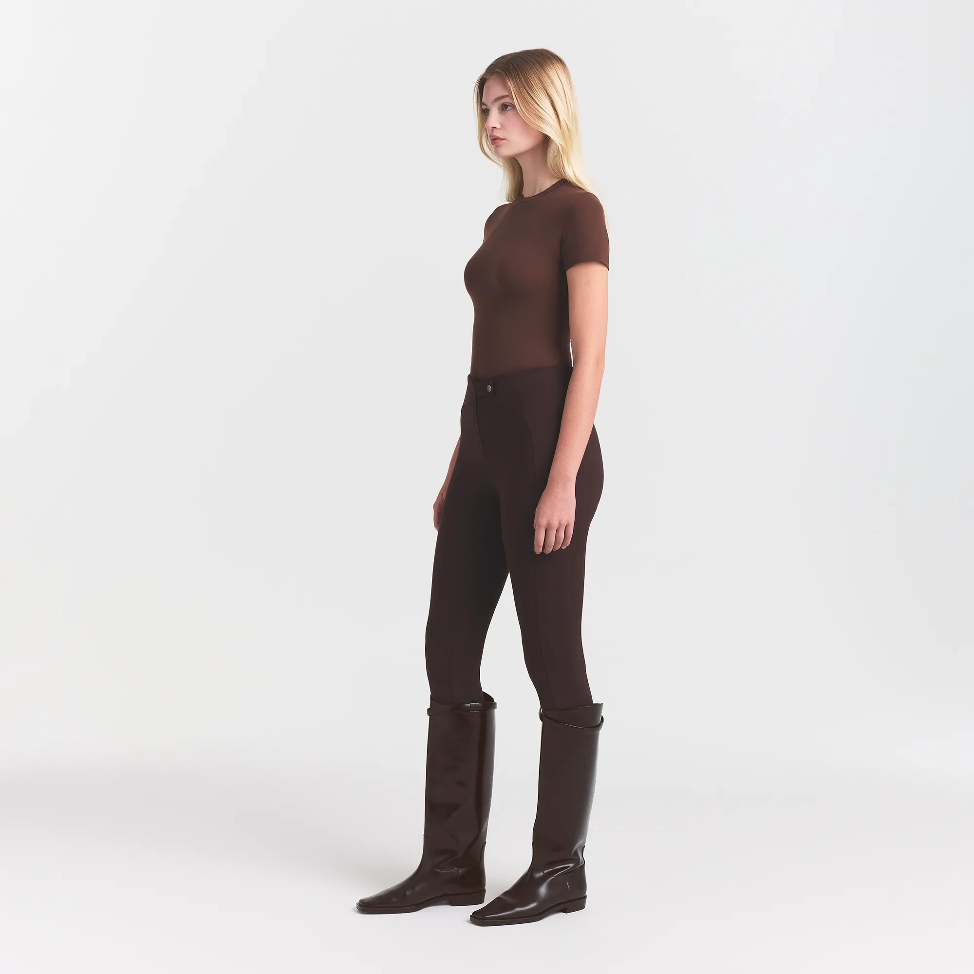 THE ESSENTIAL COLLECTION ZIP FRONT LEGGING | ESPRESSO - Image 5