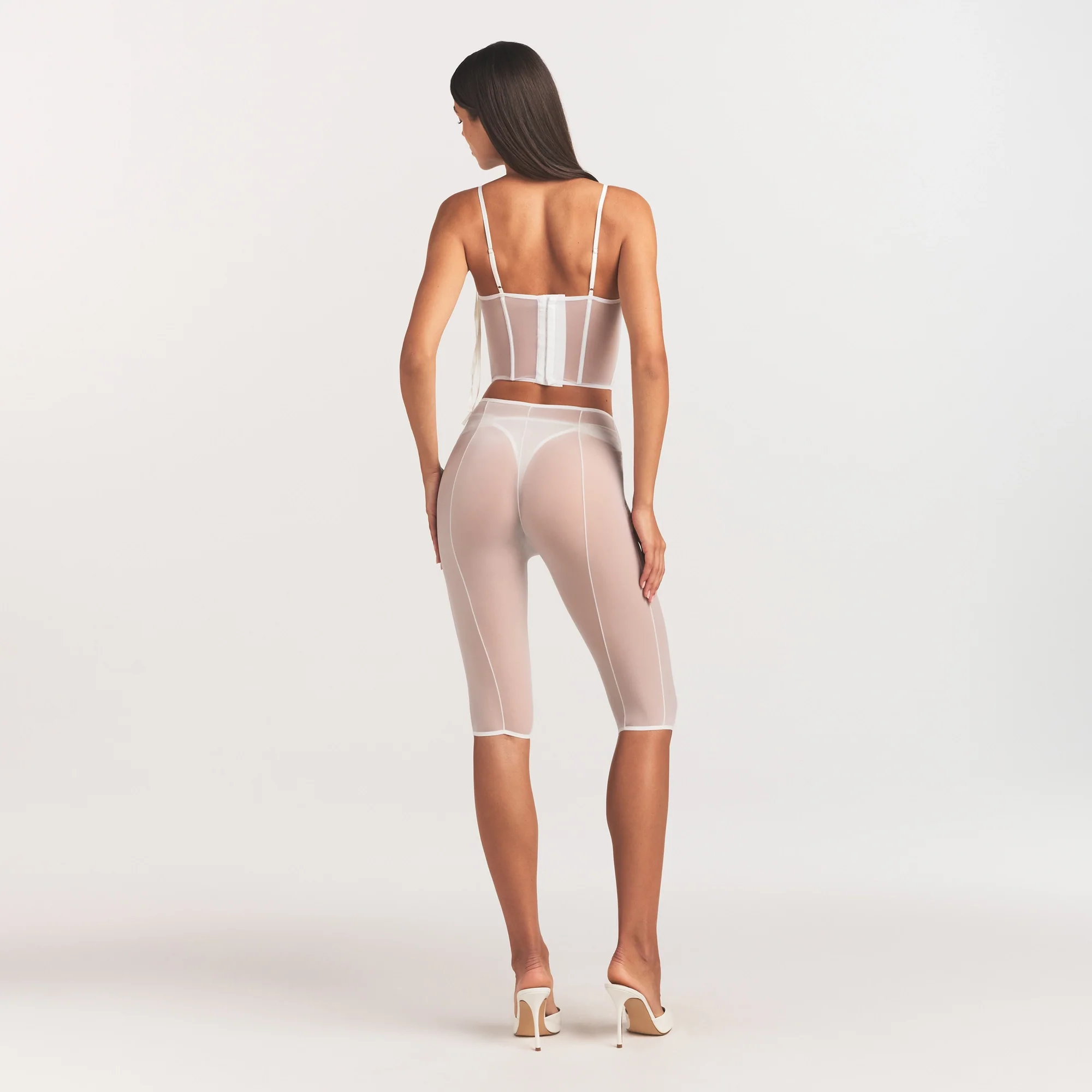 ULTRA FINE MESH BOW CORSET | IVORY - Image 4