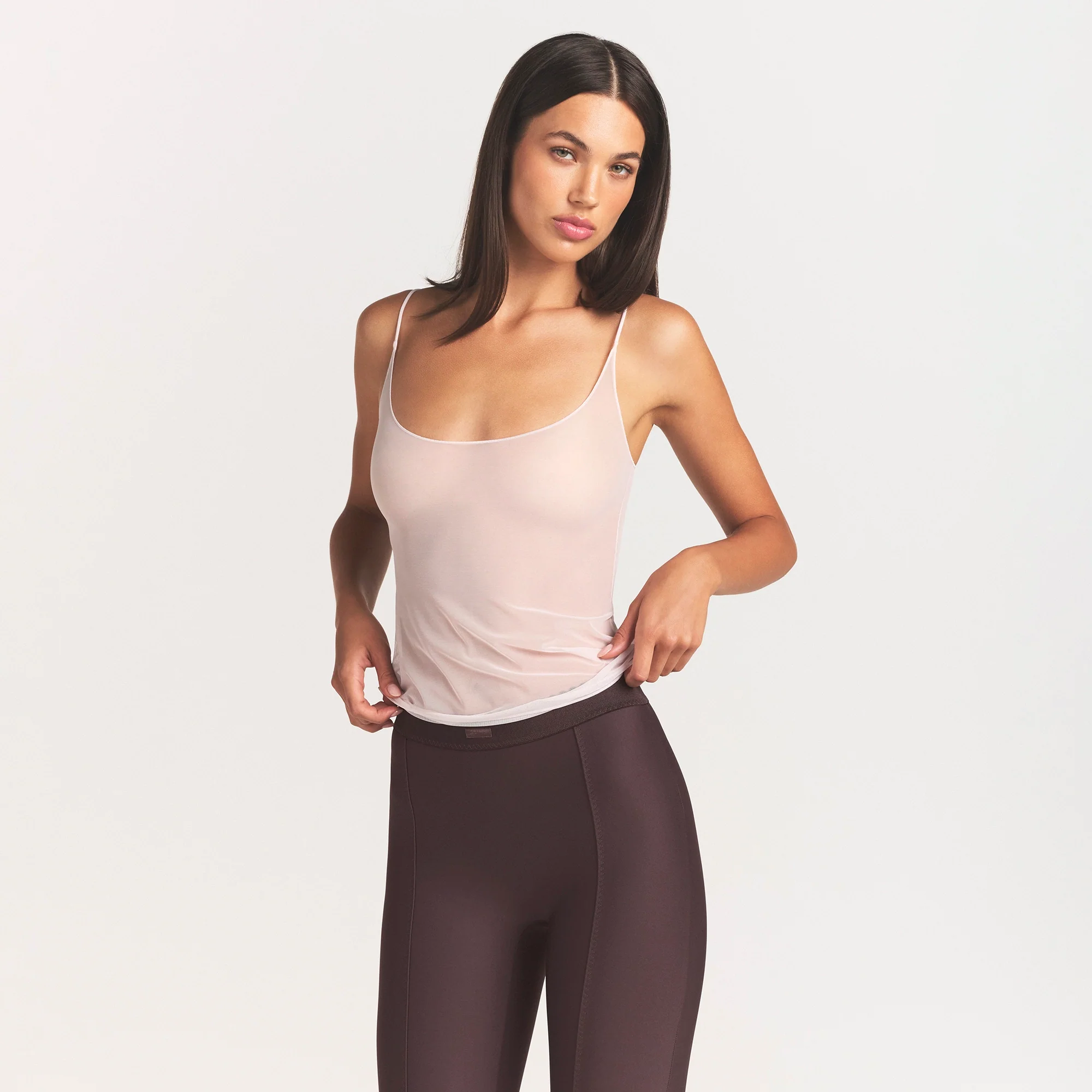 ULTRA FINE MESH CAMI | BARELY PINK - Image 3