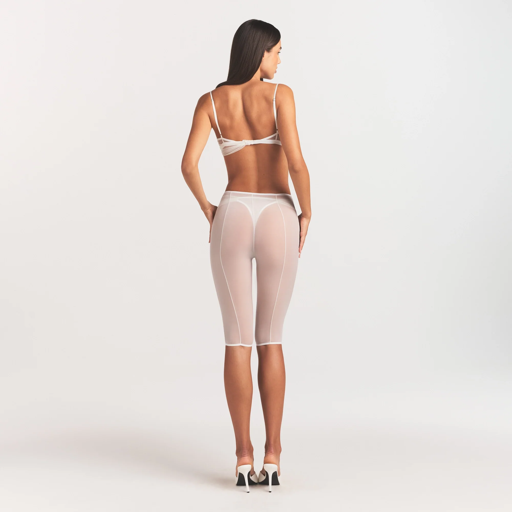 ULTRA FINE MESH DRAPED CAPRI | IVORY - Image 5