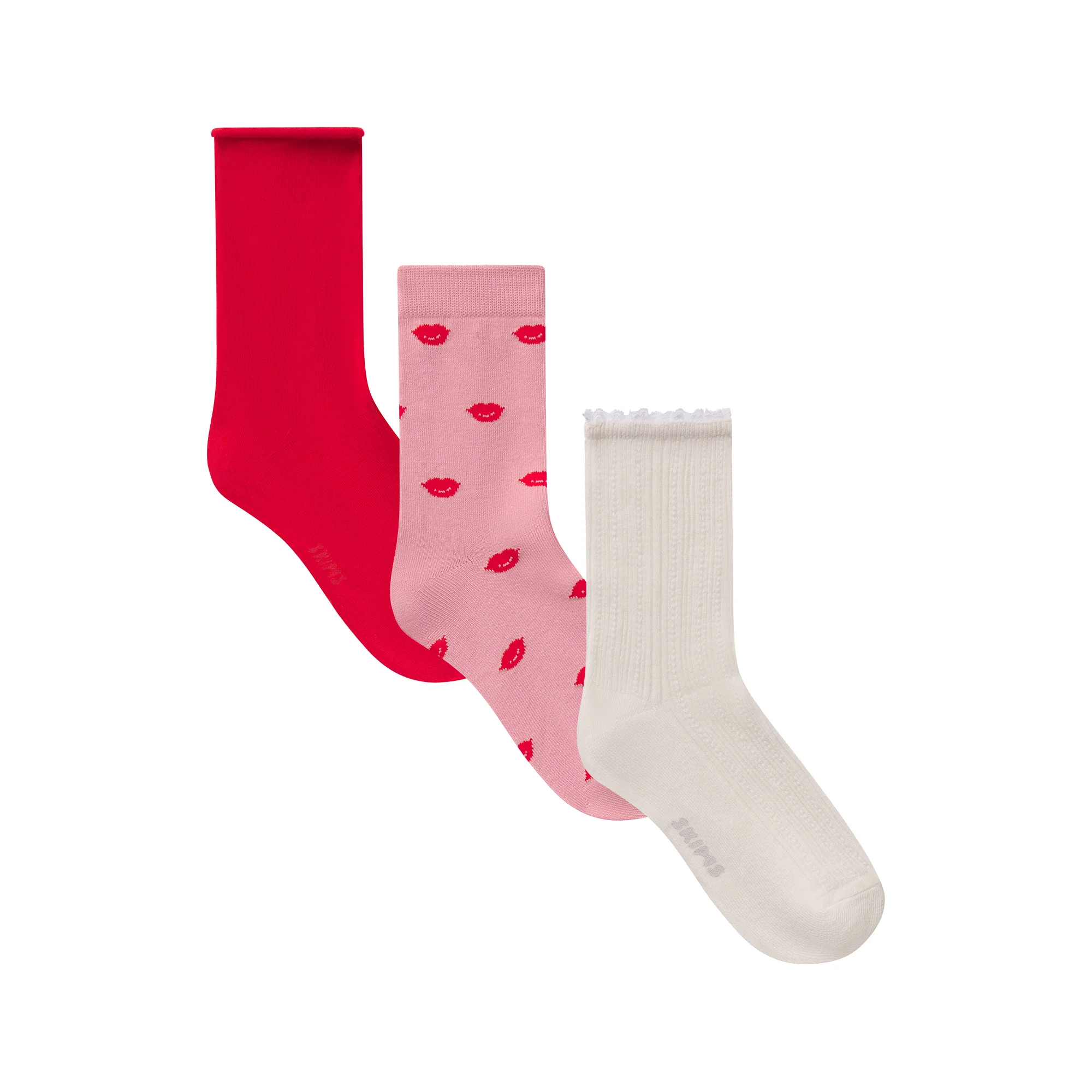VALENTINES SOCK 3-PACK | HALITE LIPS PRINT MULTI - Image 2