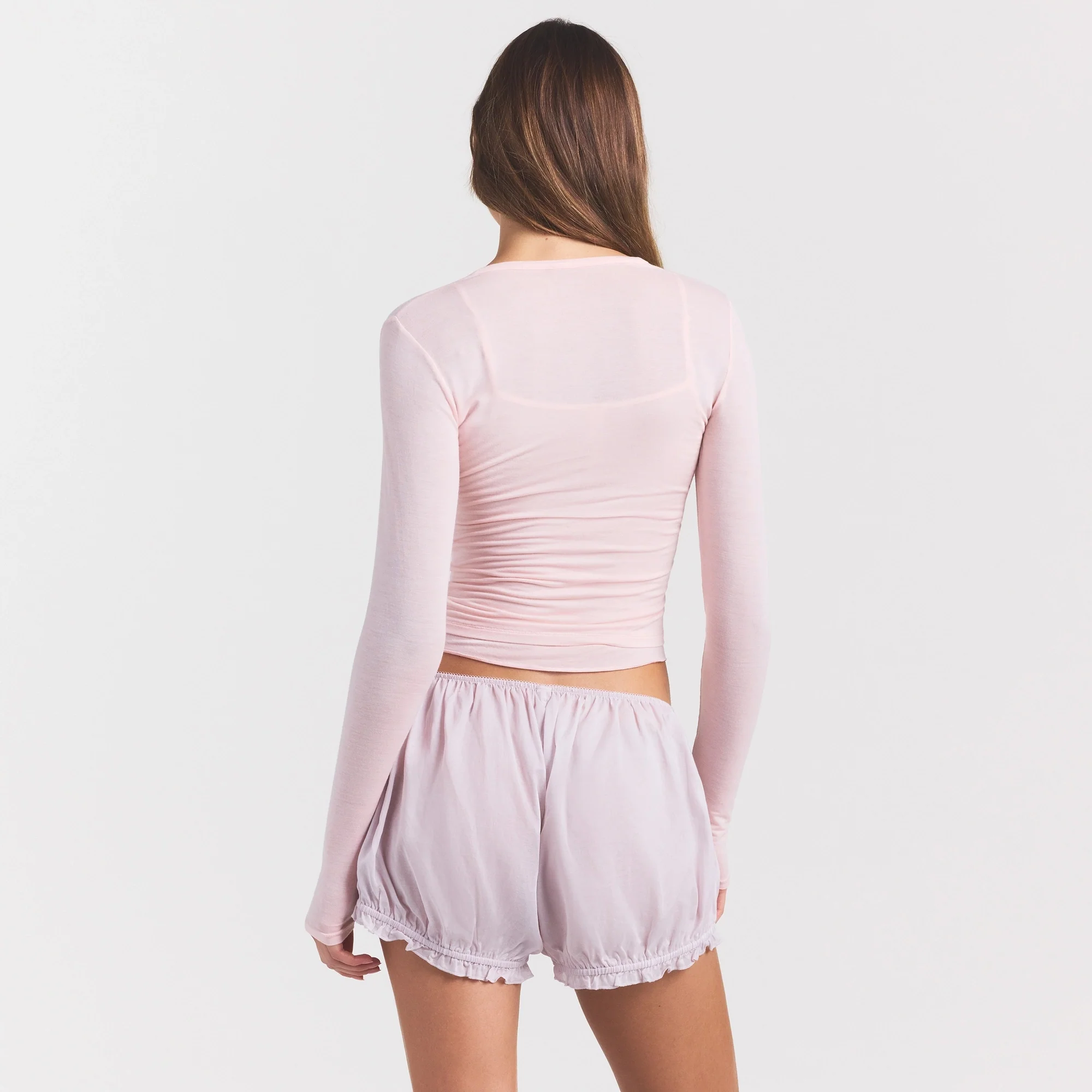 VOILE SLEEP BLOOMER SHORT | LIGHT LILAC - Image 4