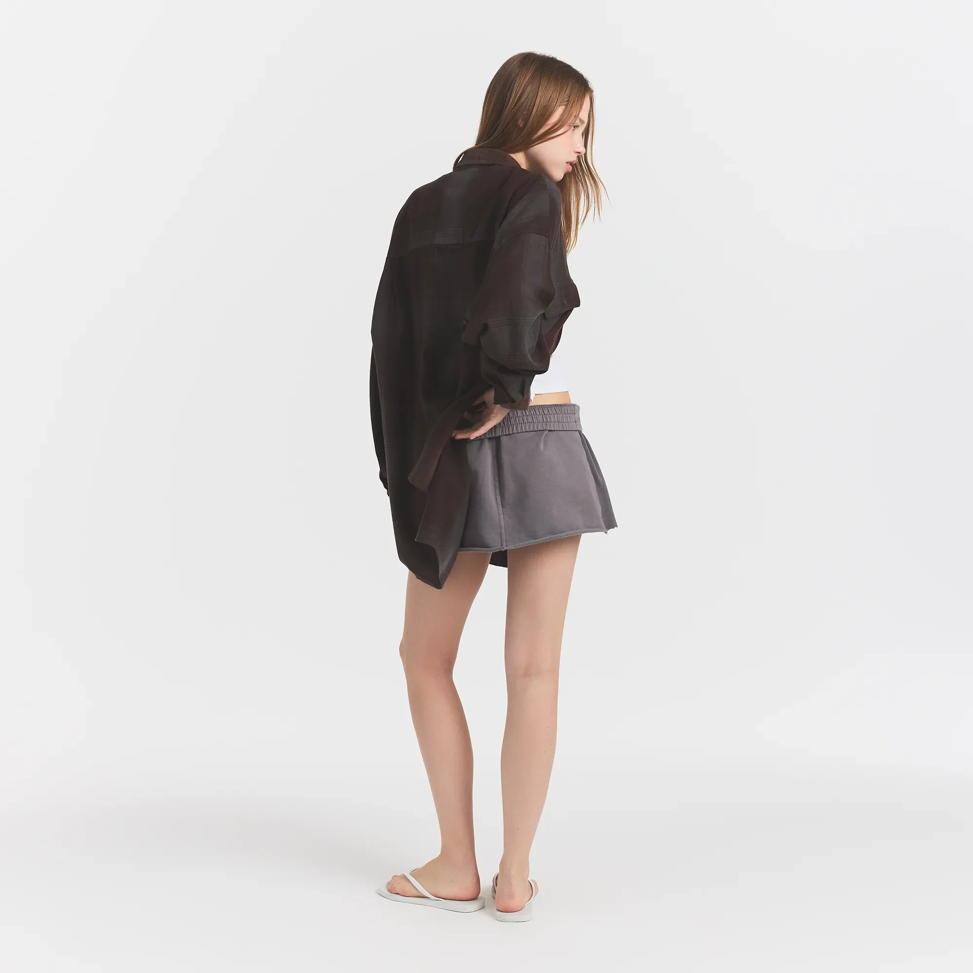 WASHED FLANNEL OVERSIZED SHIRT | PHOENIX SHADOW PLAID - Image 5