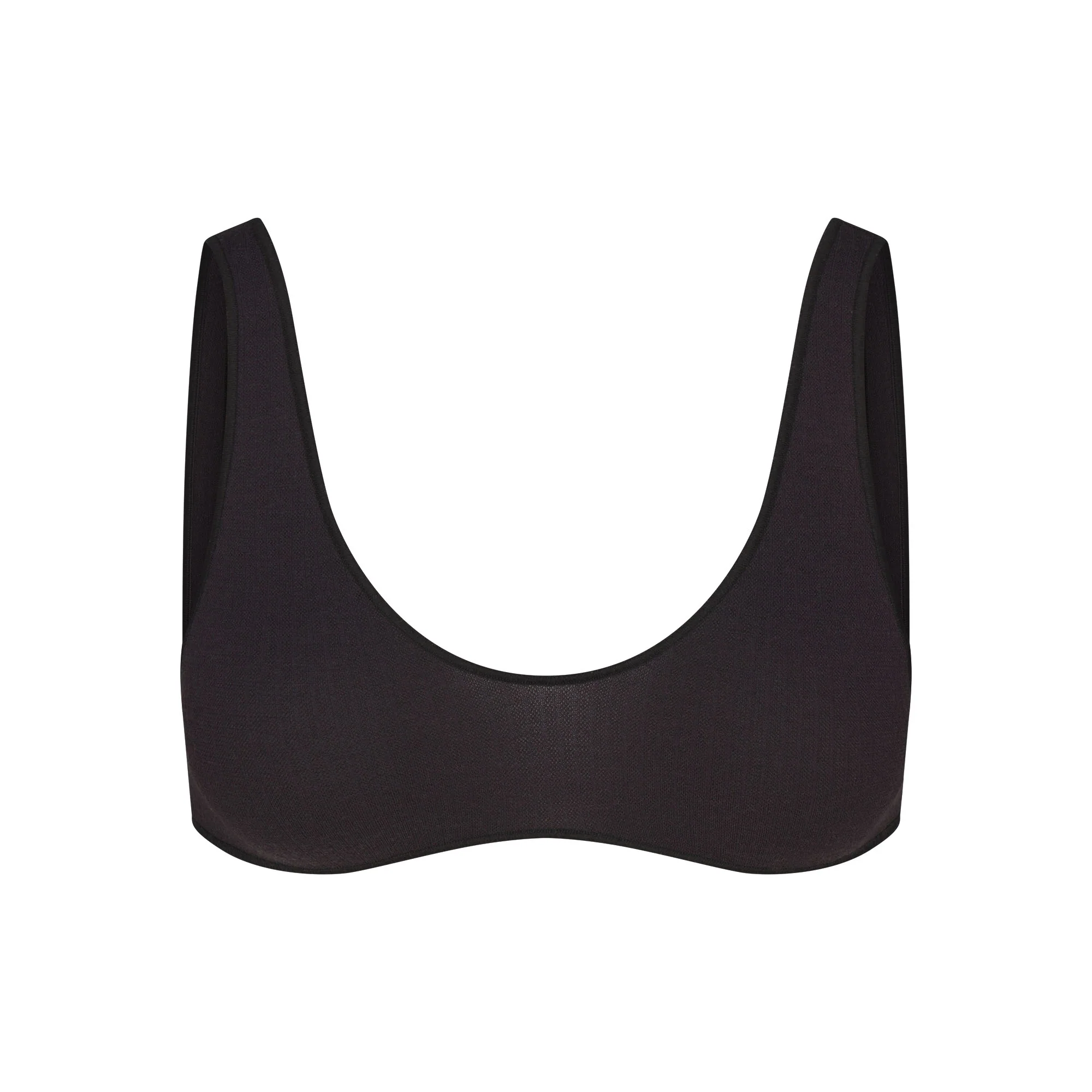 WOOL RIB BRALETTE | OBSIDIAN