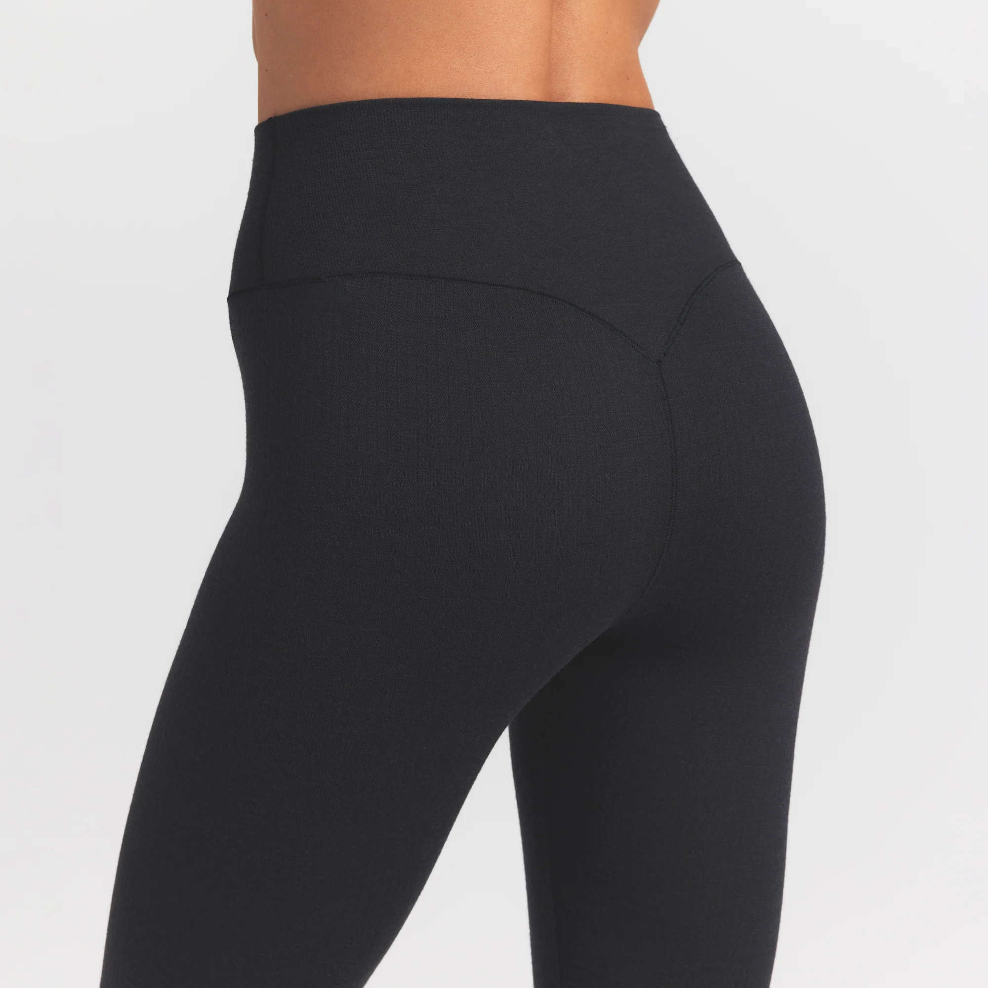 WOOL RIB HIGH-WAISTED LEGGING | OBSIDIAN - Image 4