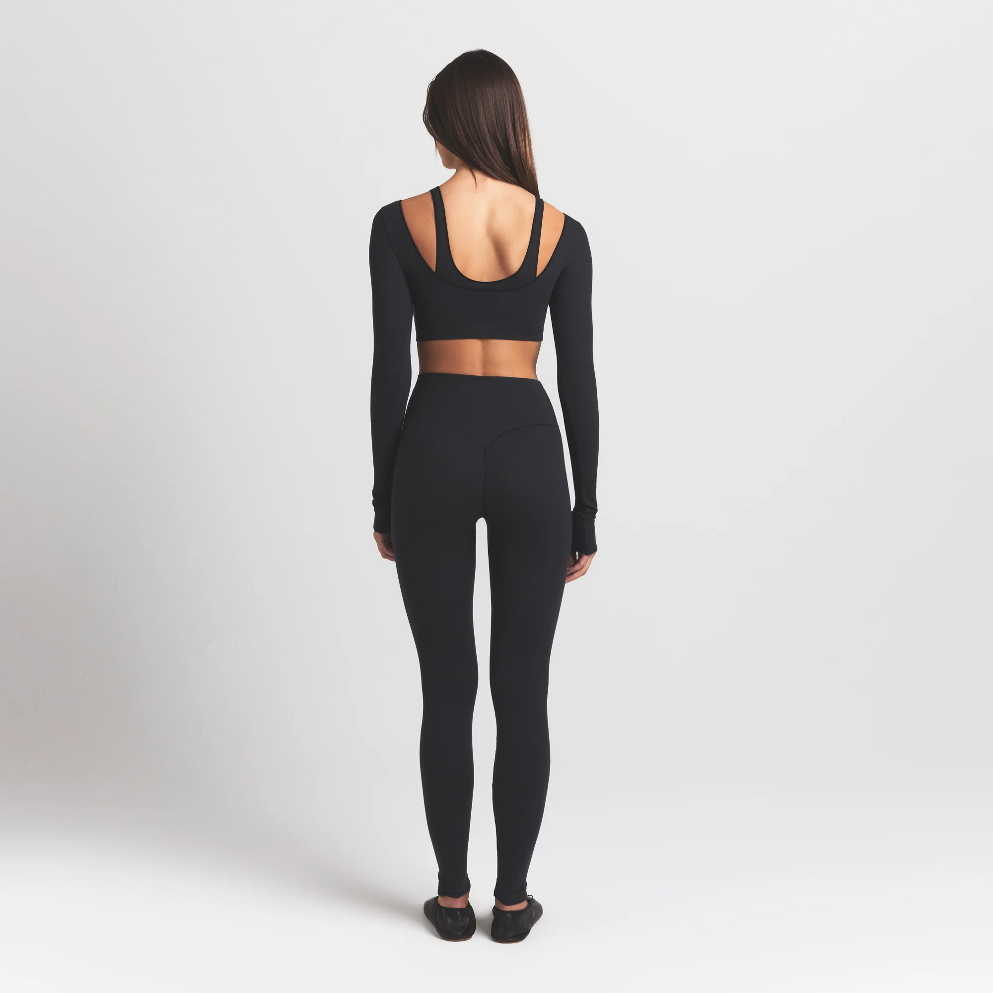 WOOL RIB HIGH-WAISTED LEGGING | OBSIDIAN - Image 5