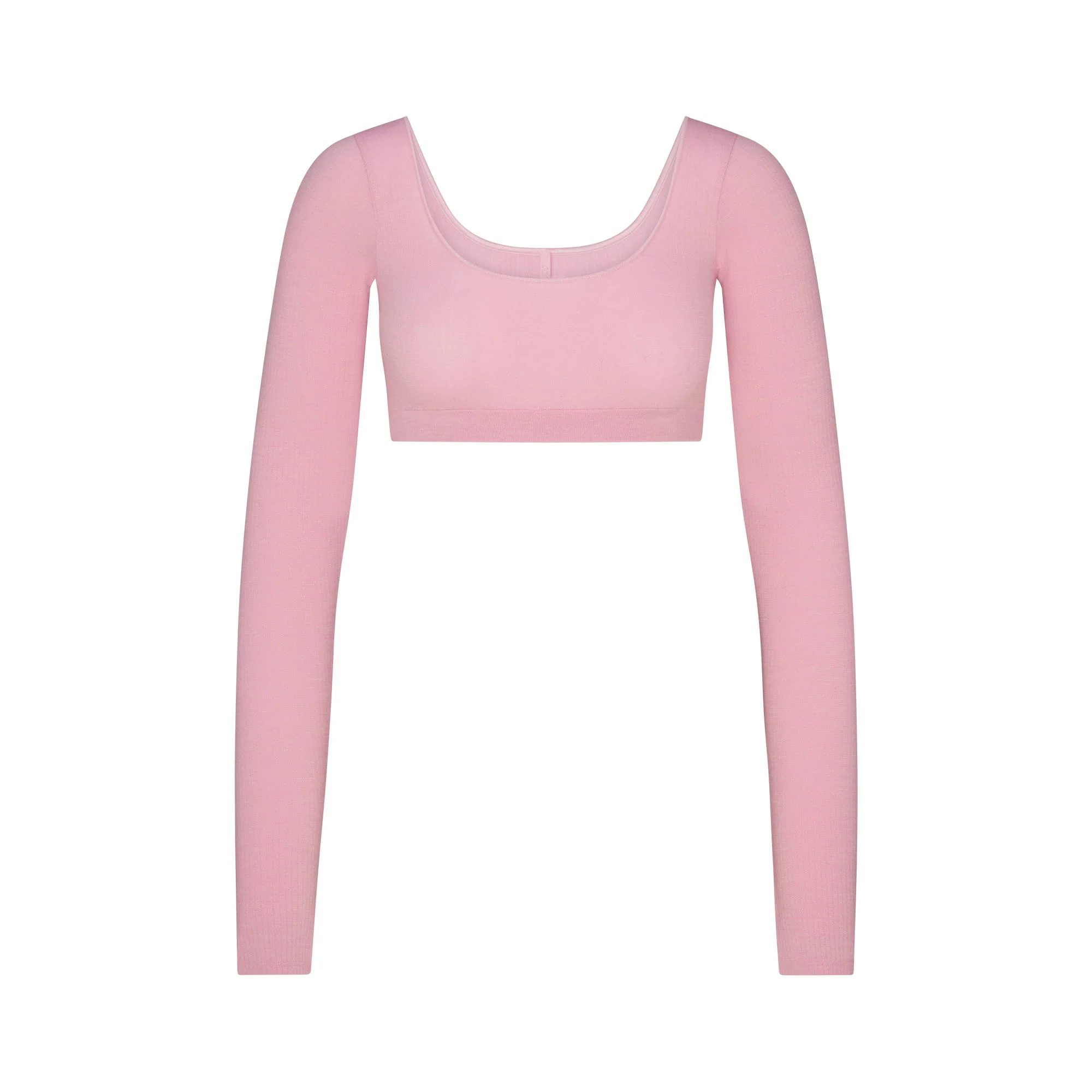 WOOL RIB LONG SLEEVE SUPER CROPPED TOP | HALITE