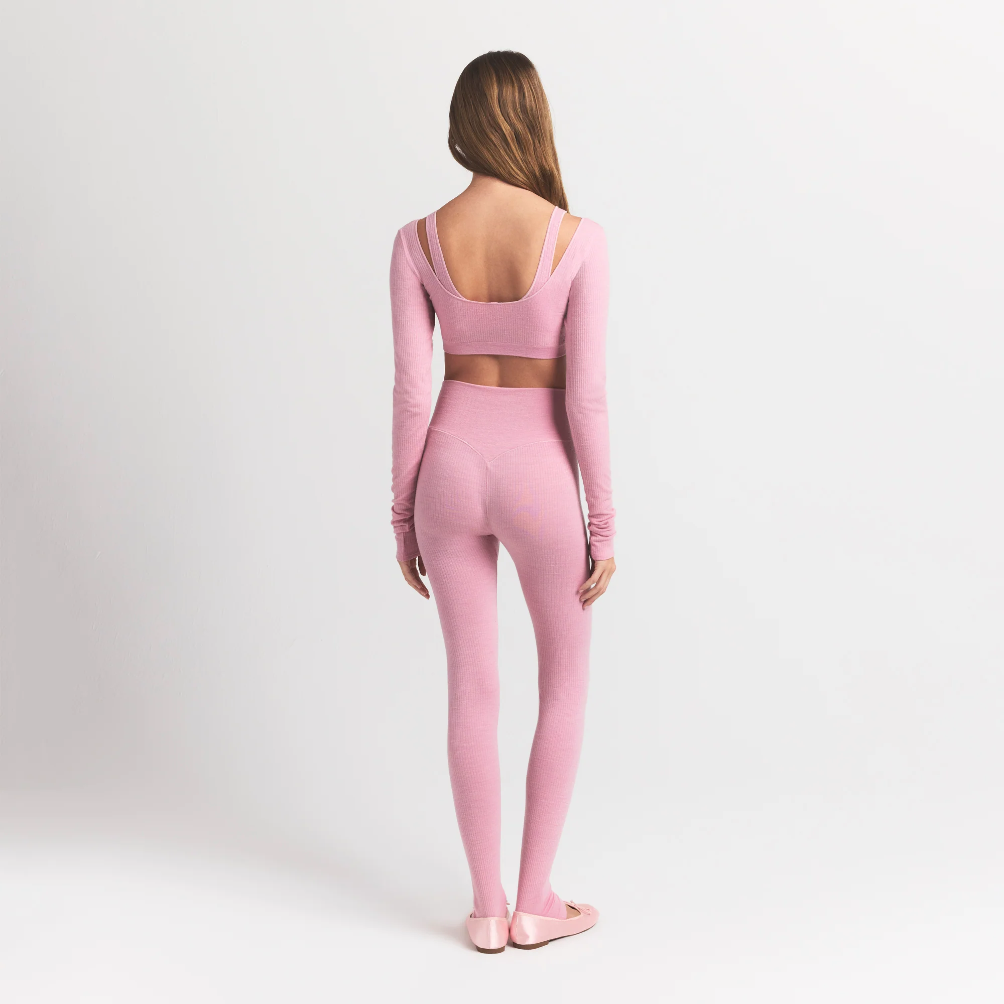 WOOL RIB LONG SLEEVE SUPER CROPPED TOP | HALITE - Image 4