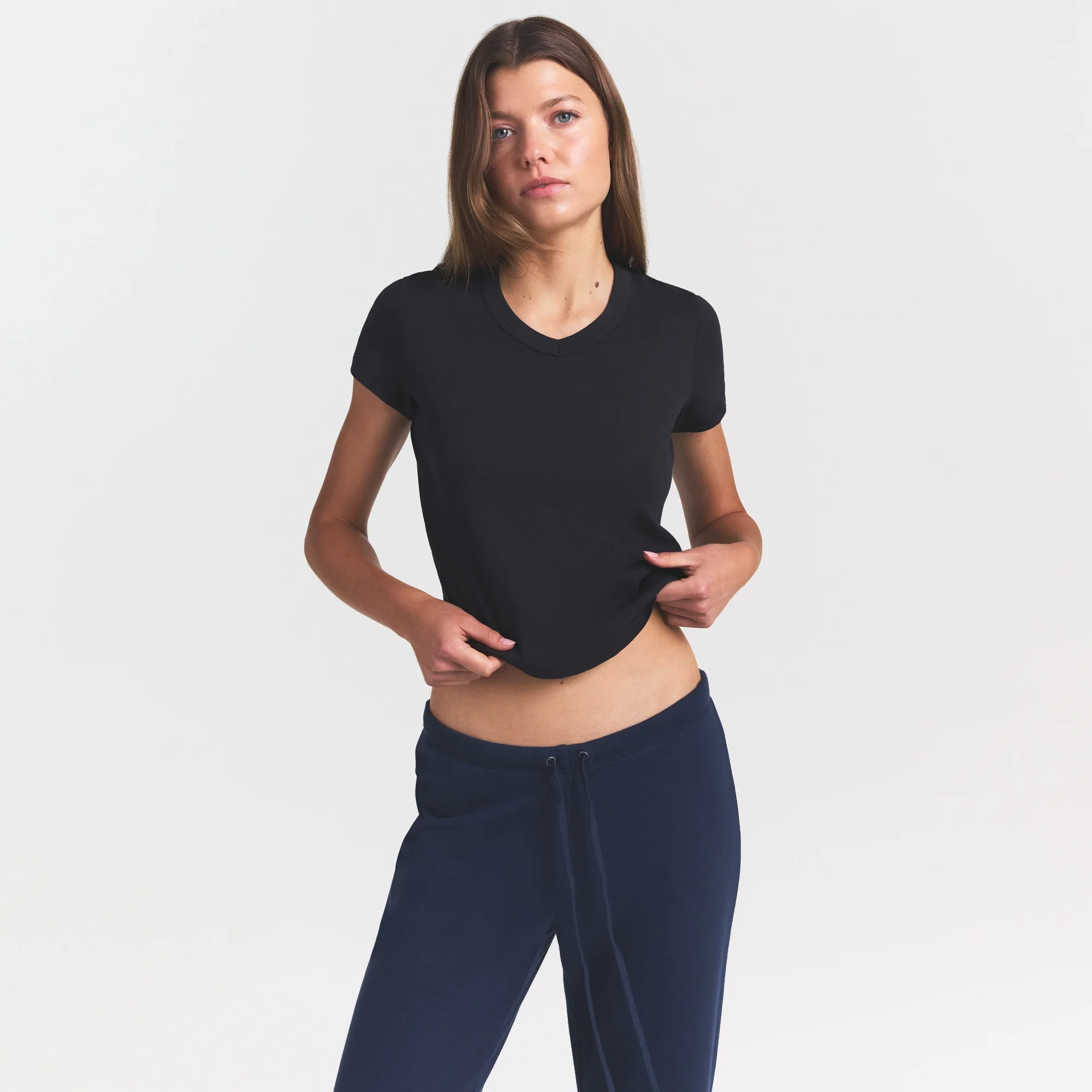 WORN IN JERSEY BABY V NECK TEE | WASHED ONYX - Image 3