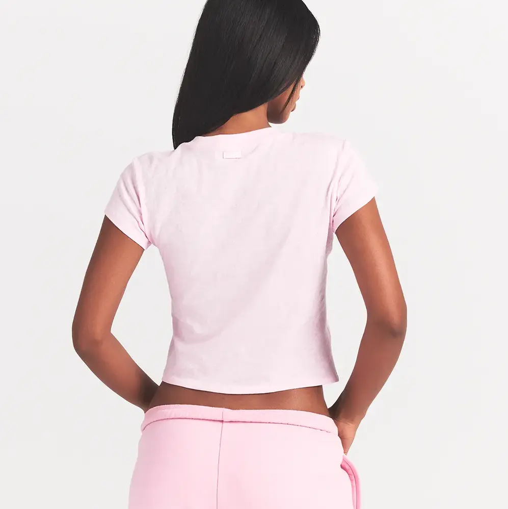 WORN IN JERSEY HEART BABY TEE | BABY PINK - Image 5
