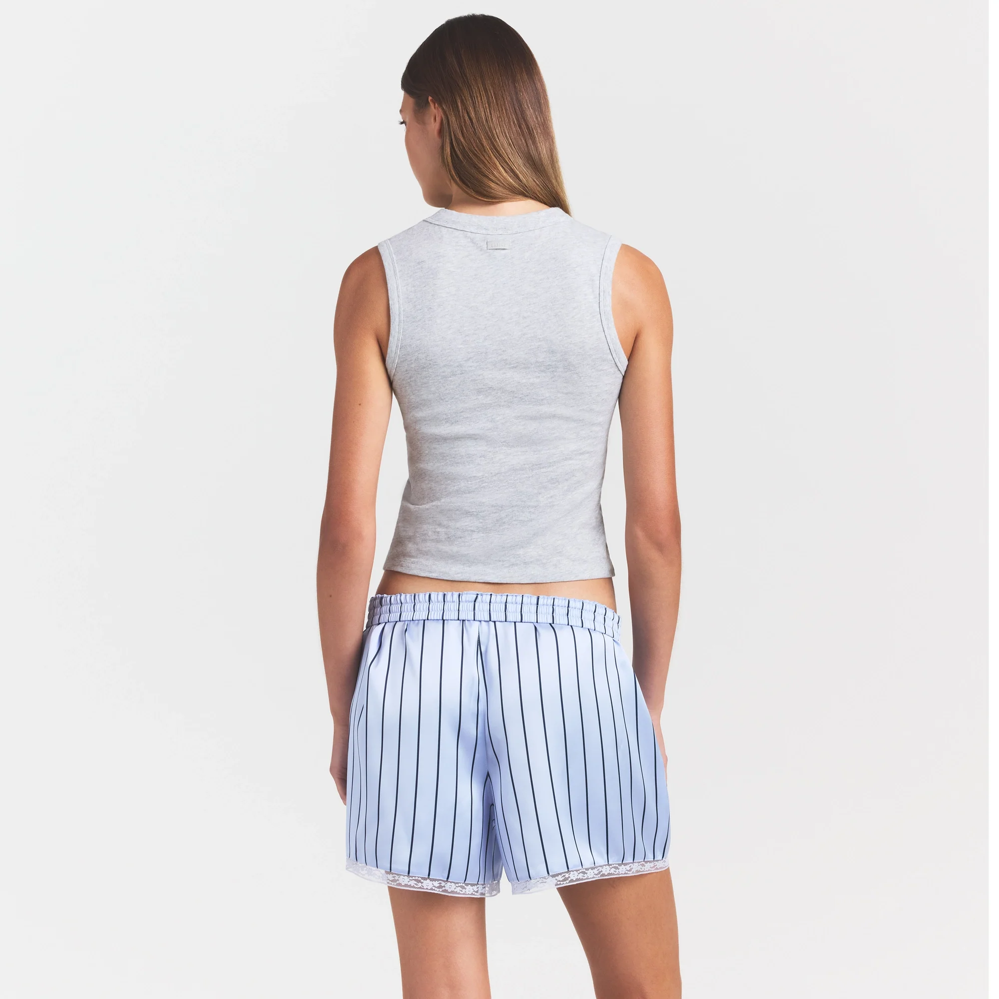 WORN IN JERSEY HIGH CREW TANK | LIGHT HEATHER GREY - Image 4