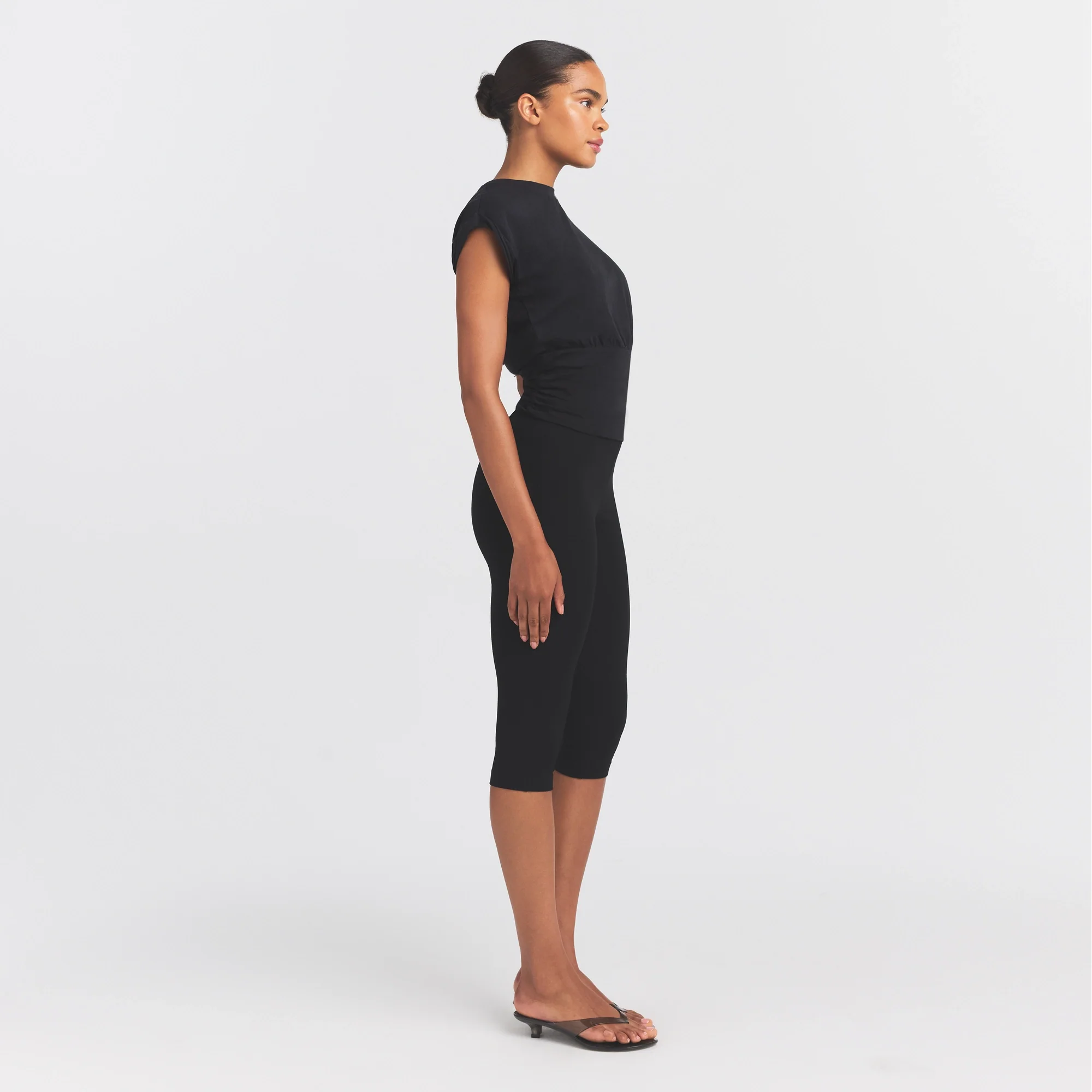 WORN IN JERSEY RUCHED TEE | WASHED ONYX - Image 4
