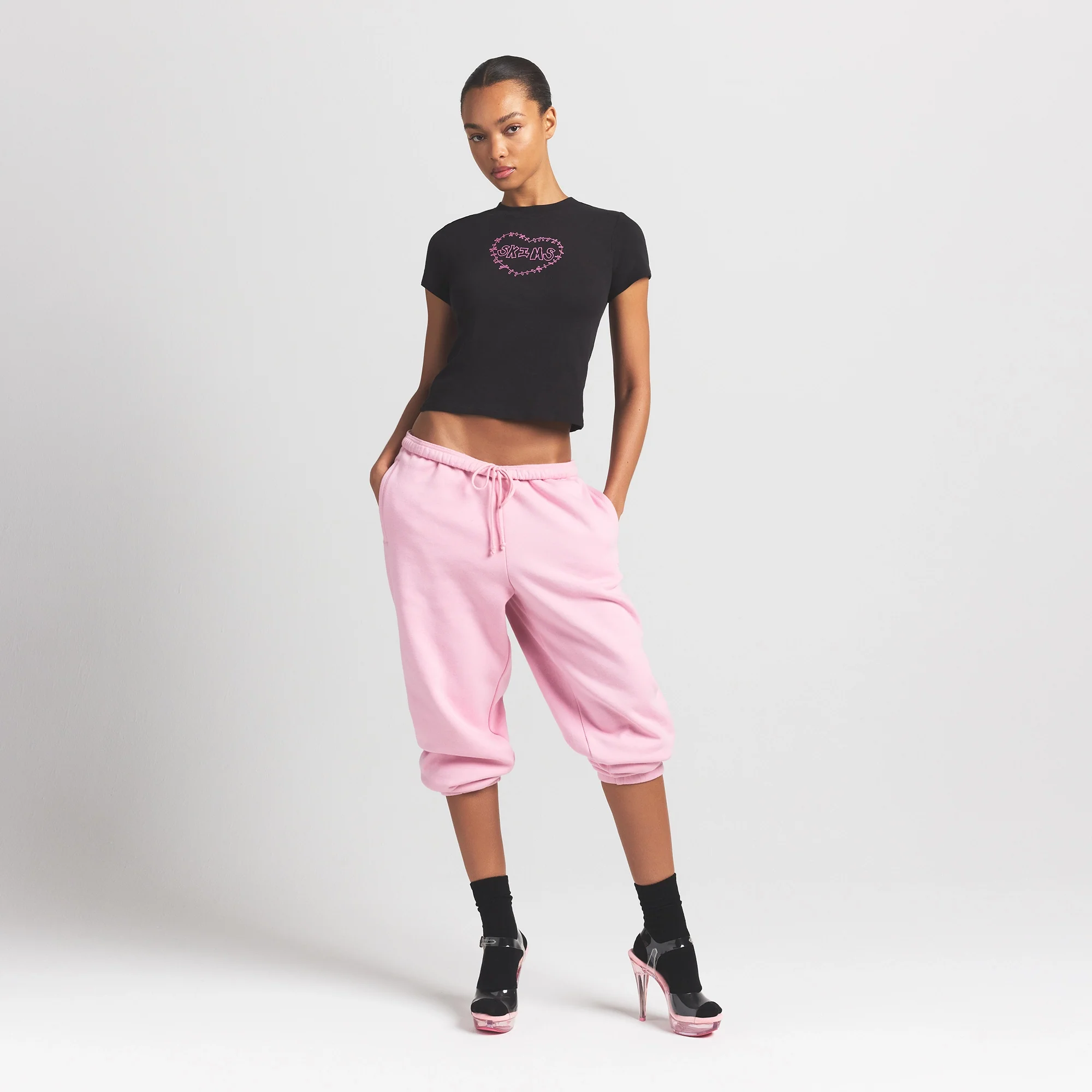 WORN IN JERSEY T-SHIRT | WASHED ONYX SKIMS HEART - Image 2