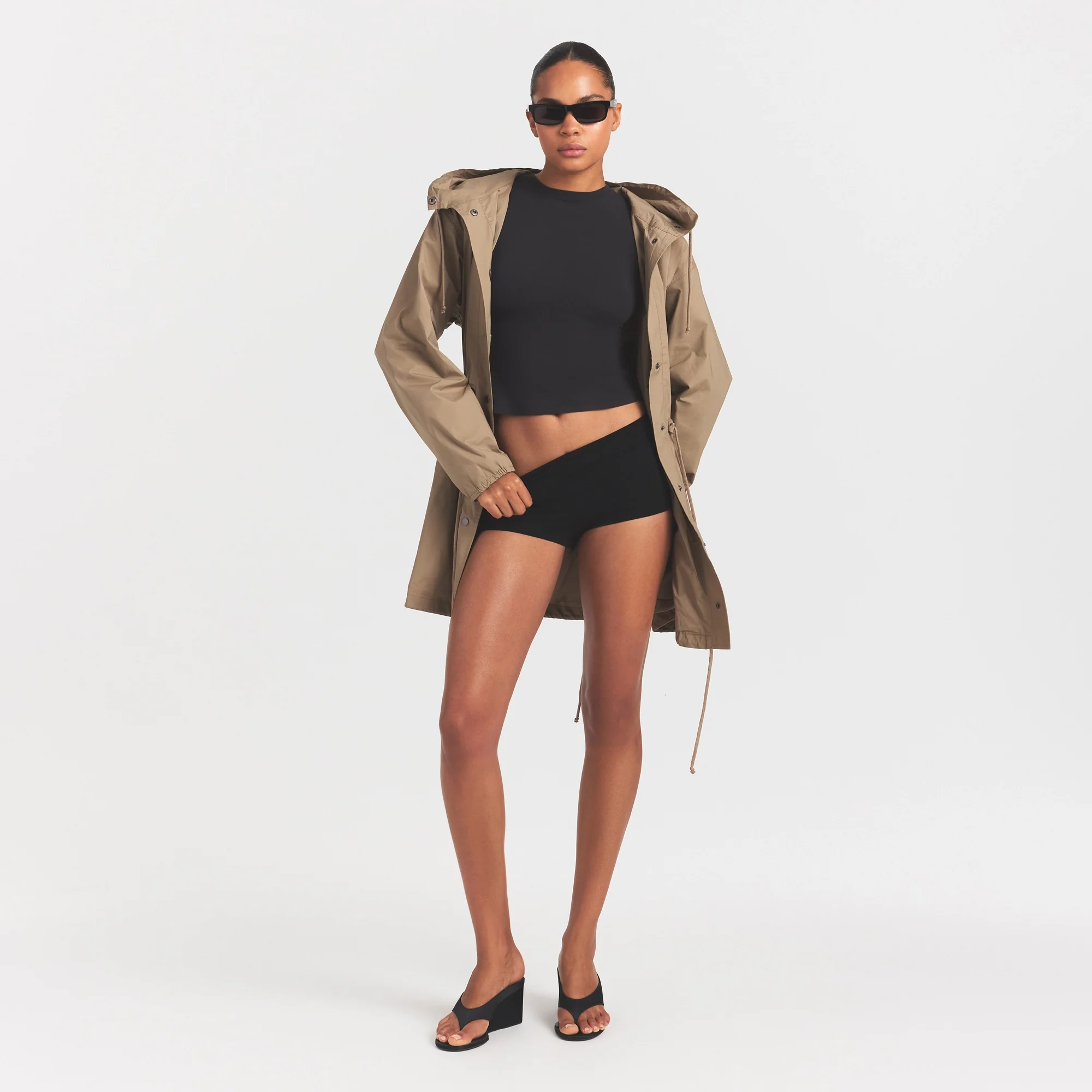 WOVEN COTTON OVERSIZED ANORAK | DESERT - Image 2