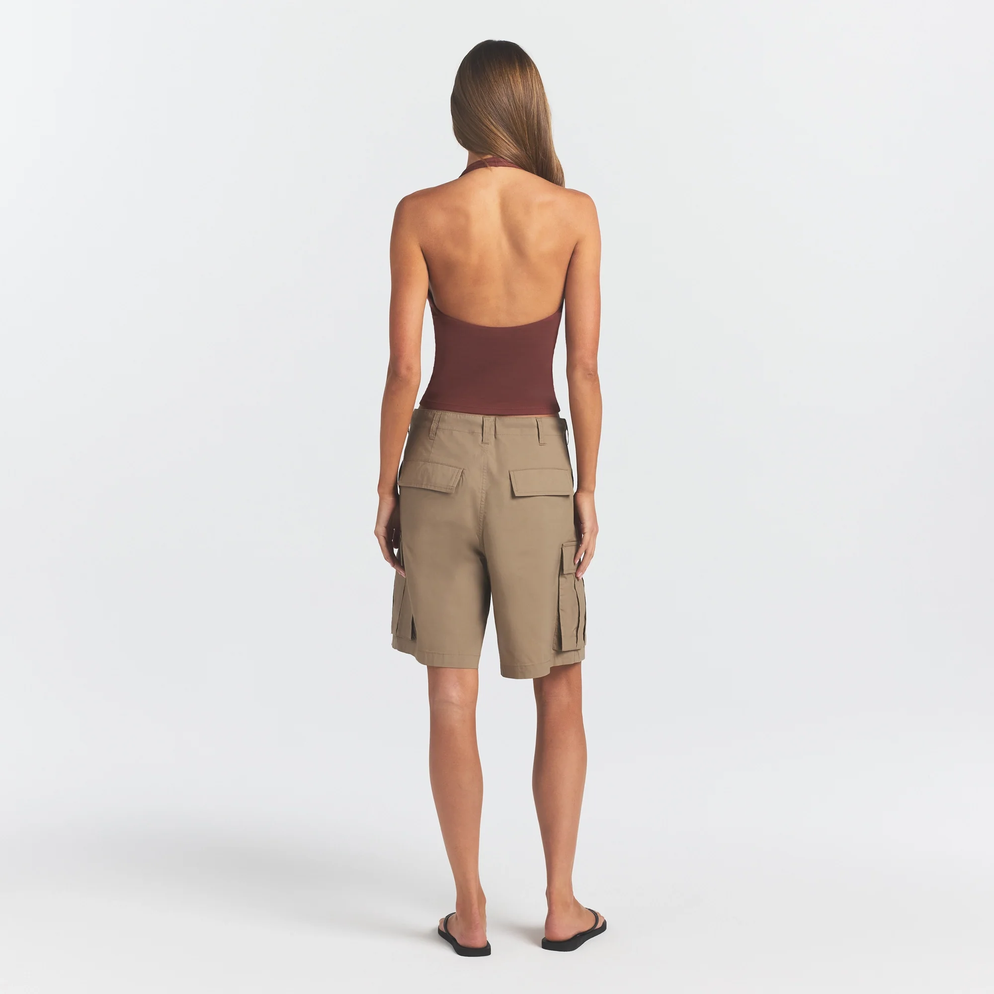 WOVEN COTTON OVERSIZED CARGO SHORT | DESERT - Image 5
