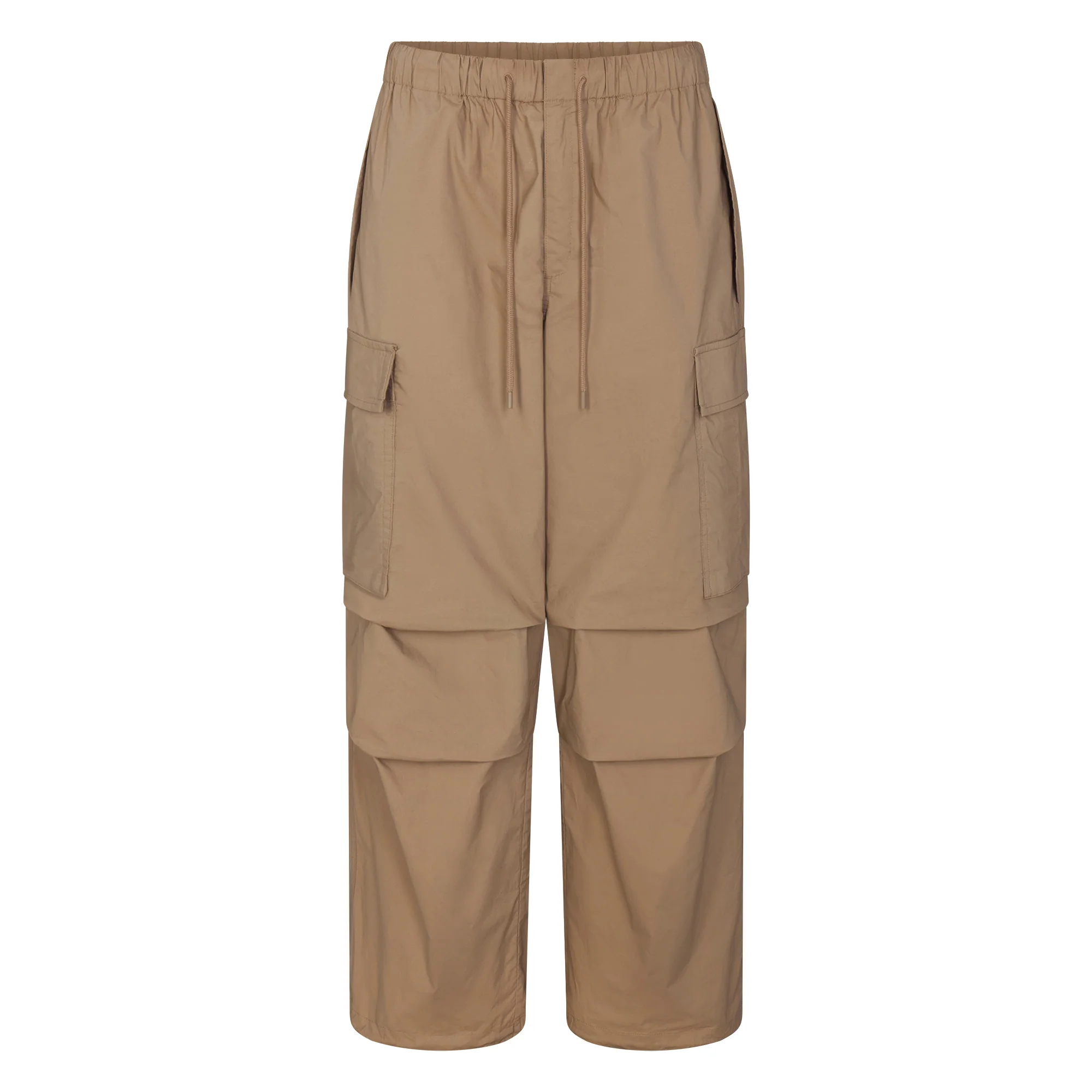 WOVEN COTTON OVERSIZED LOW RISE CARGO PANT | DESERT