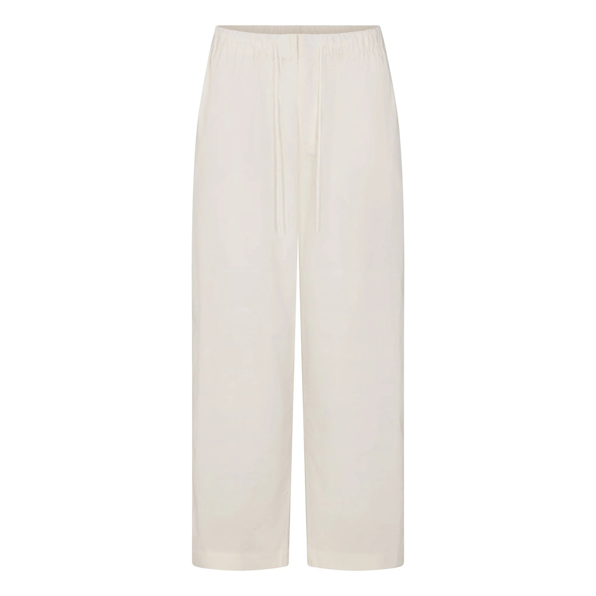 WOVEN COTTON OVERSIZED STRAIGHT LEG PANT | EGRET