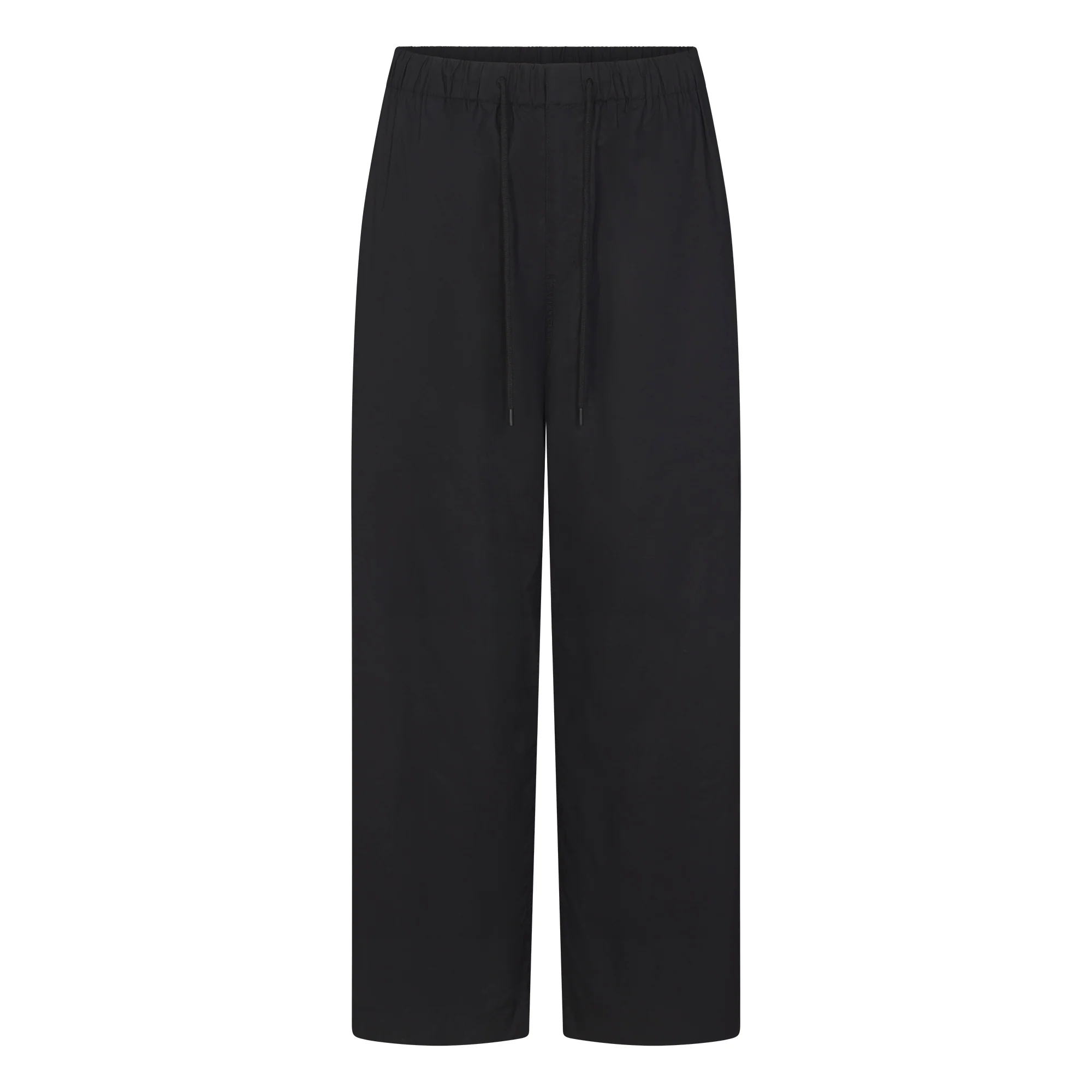 WOVEN COTTON OVERSIZED STRAIGHT LEG PANT | ONYX