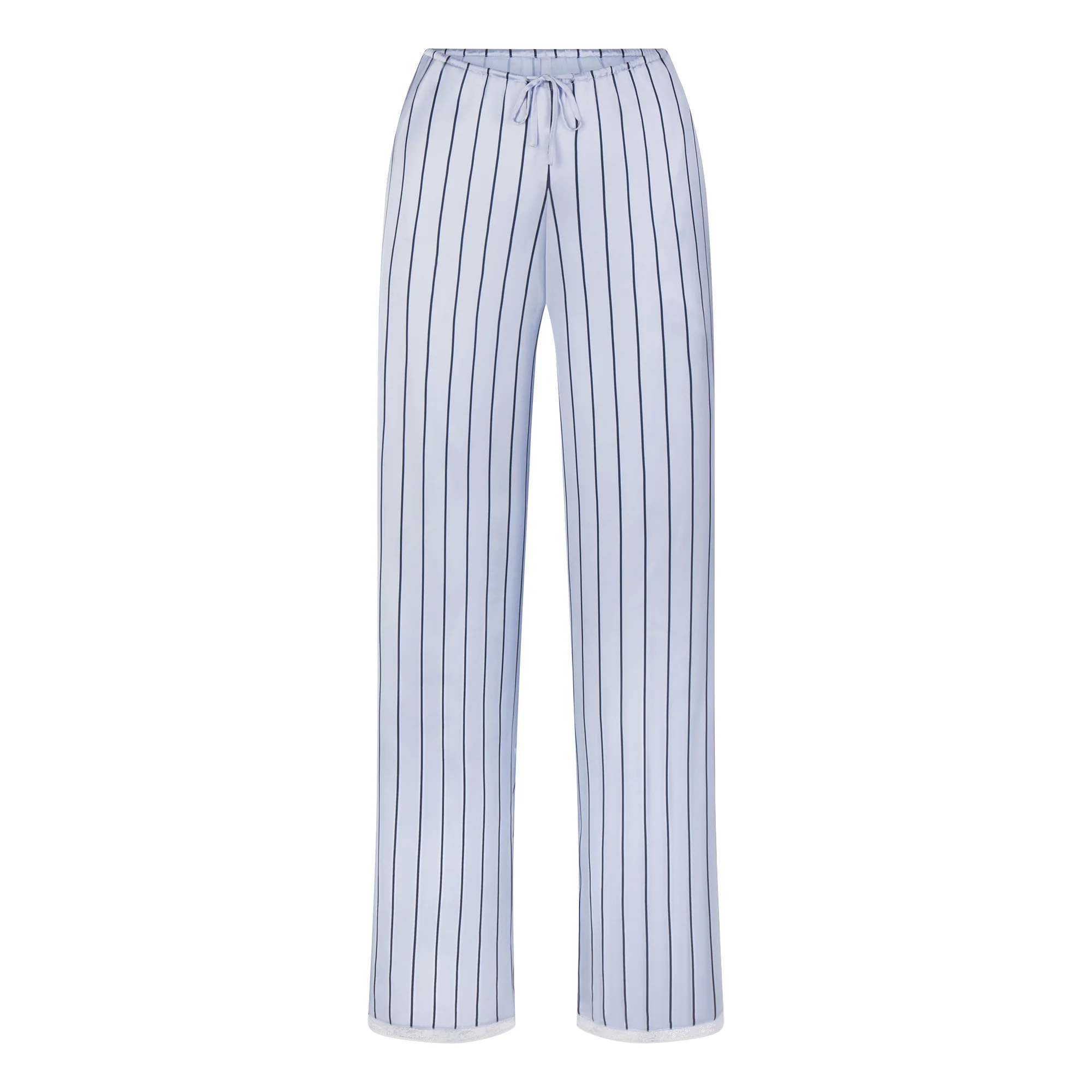 WOVEN SHINE LACE PANT | PERIWINKLE WIDE STRIPE