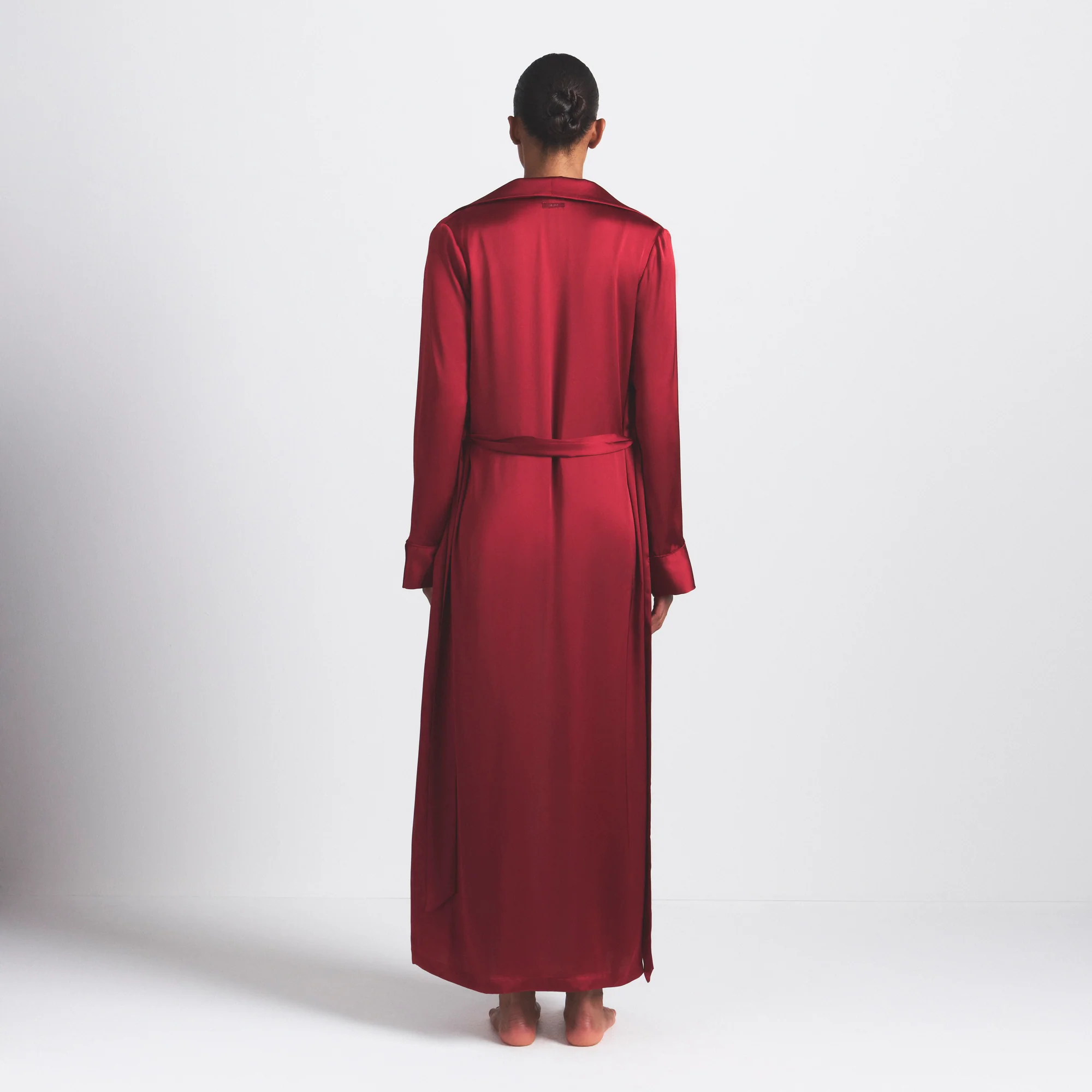 WOVEN SHINE LONG ROBE | BRICK - Image 6