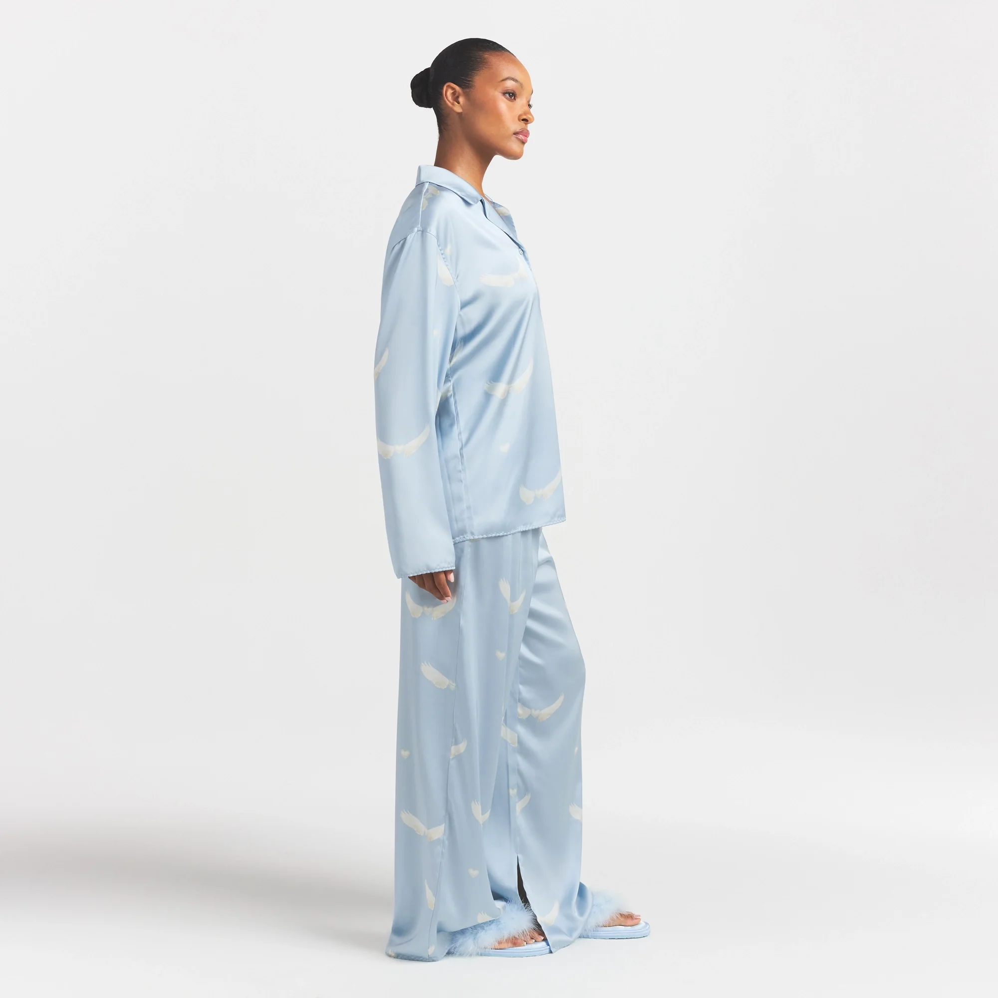 WOVEN SHINE LONG SLEEP SET | AERO WING HEARTS PRINT - Image 3