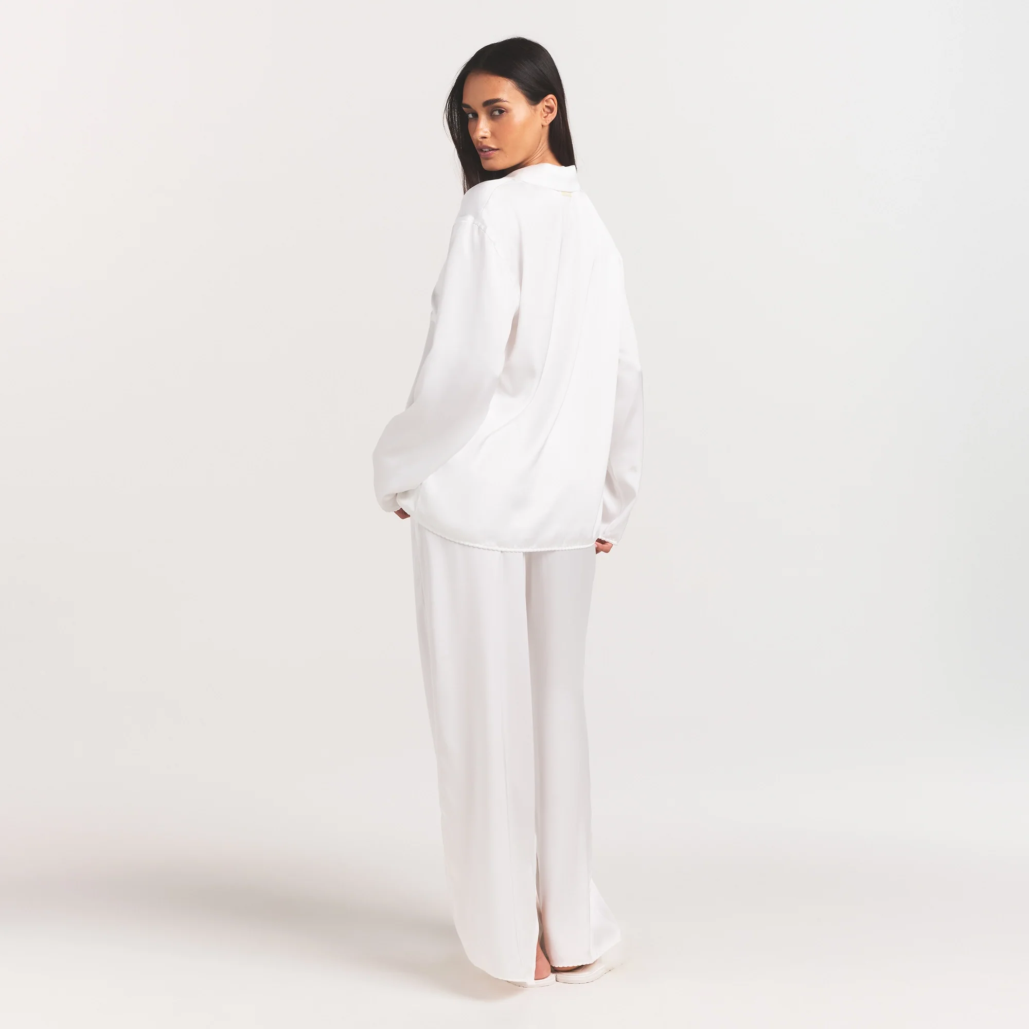 WOVEN SHINE LONG SLEEP SET | IVORY - Image 5